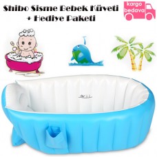 Shibo Bebek 'ler için Güvenli Şişme Banyo Küvet 'i + Hediye Paketi